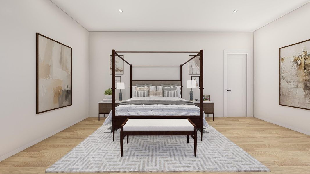 Primary Bedroom These are Pre-Build Renderings, the home will vary from this photo.