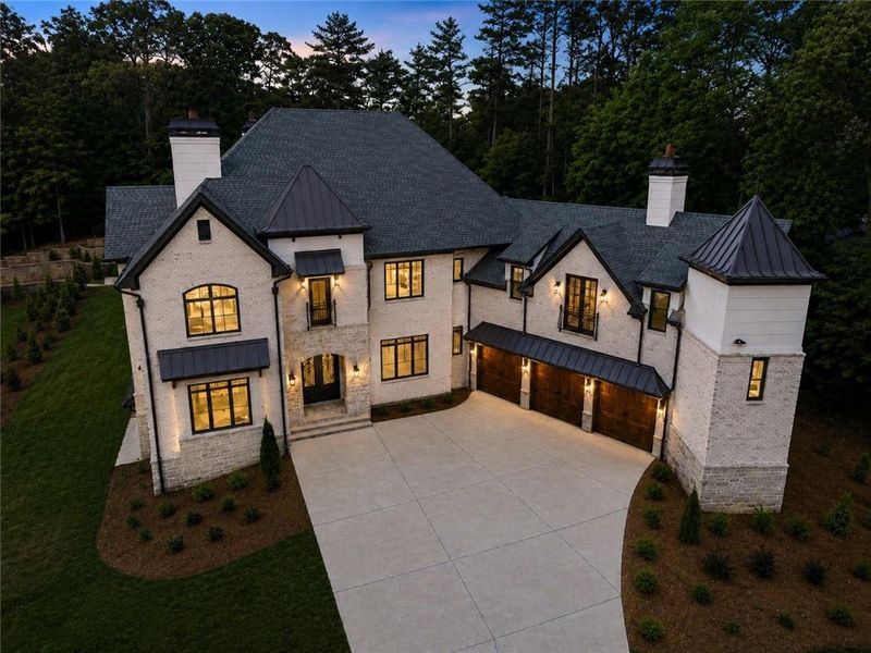 Front exterior of a new home in , Roswell, GA, highlighting curb appeal (Image 1). Front exterior of a new home in , Roswell, GA, highlighting curb appeal (Image 1).
