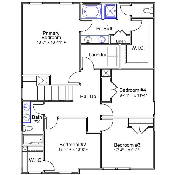 2D floor plan layout of this home in Killians Crossing, Blythewood, SC (Image 3).