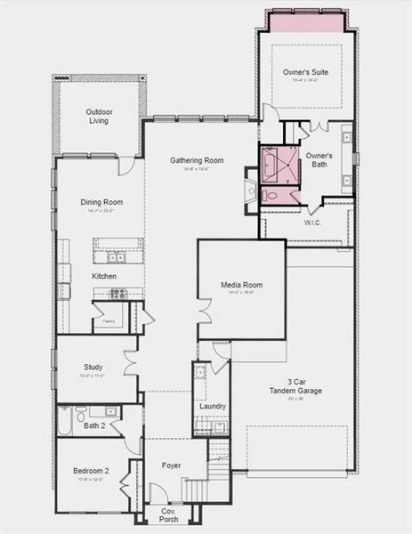 Structural options added include: Bay window at owner's suite, and tub/shower at owner's bath.