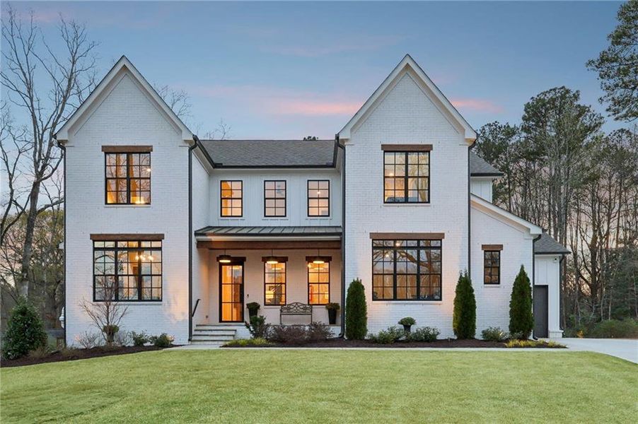 Front exterior of a new home in , Roswell, GA, highlighting curb appeal (Image 21). Front exterior of a new home in , Roswell, GA, highlighting curb appeal (Image 21).