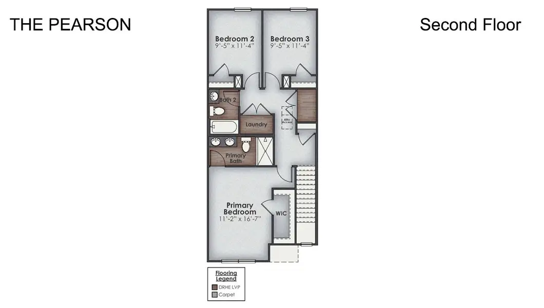 2D floor plan layout of this home in Waterside Townhomes, Surf City, NC (Image 5).