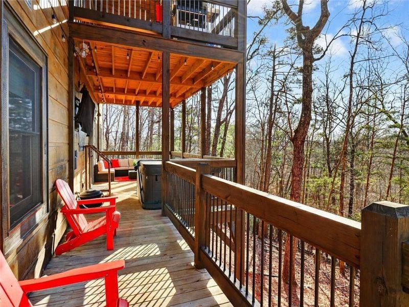 Exterior details and patio area of a home in , Ellijay (Image 36).