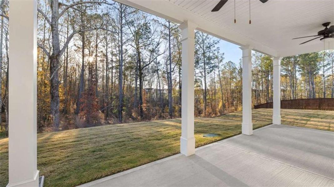 Exterior details and patio area of a home in Water Oak Estates, Lawrenceville (Image 2).