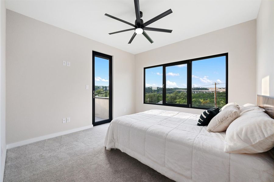 Secondary bedroom with private balcony/terrace and views. Secondary bedroom with private balcony/terrace and views.