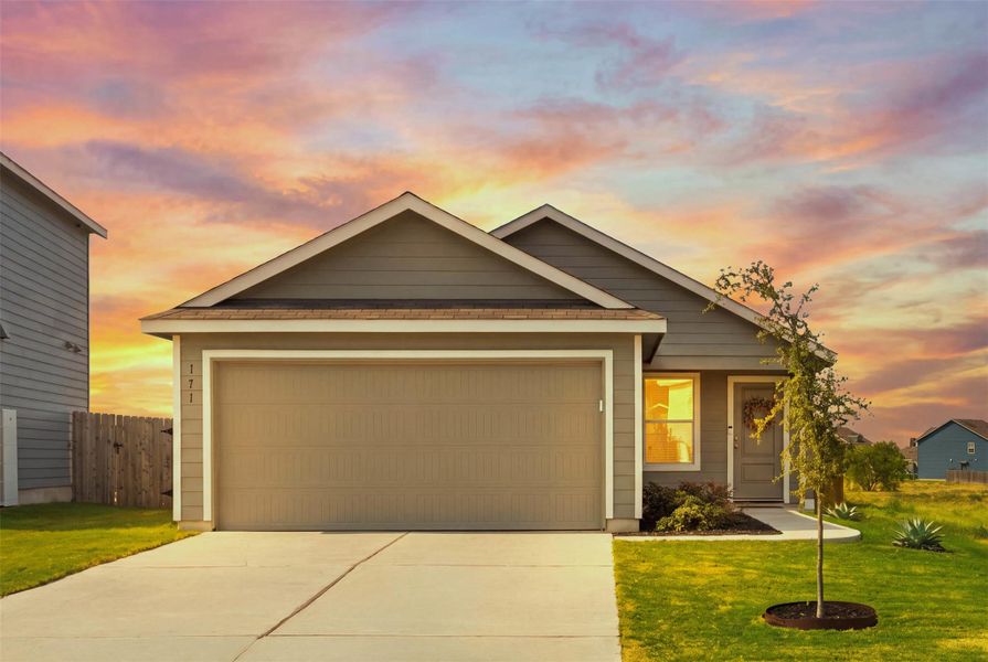 Crisp architectural lines define the facade of this contemporary single-story residence.