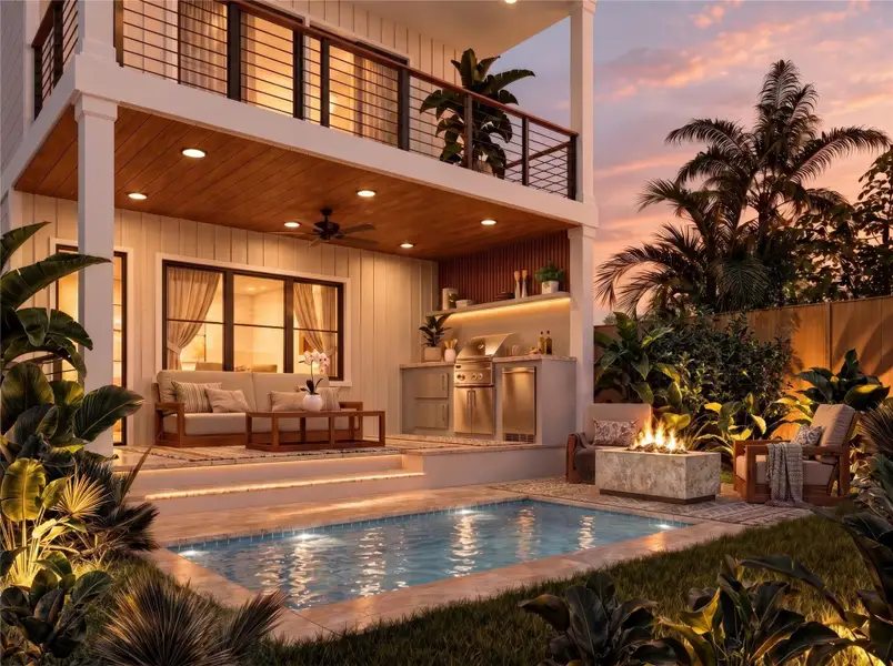Render*Covered patio, Pool is not included.
