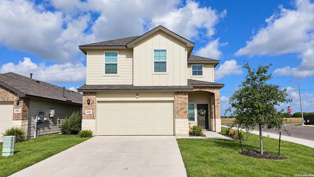 Front exterior of a new home in , Converse, TX, highlighting curb appeal (Image 2). Front exterior of a new home in , Converse, TX, highlighting curb appeal (Image 2).