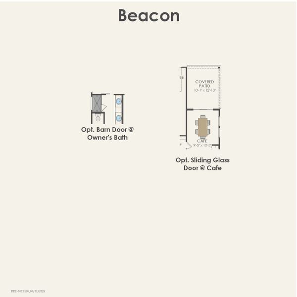 2D floor plan layout for the Beacon by Pulte Homes in Pinnacle at Legacy Hills, Celina, TX (Image 3).