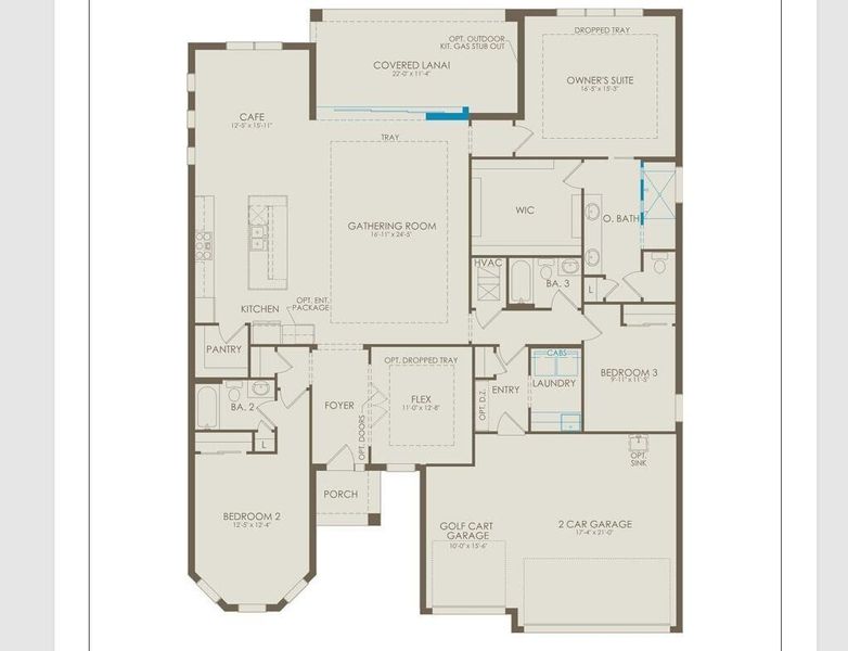 2D floor plan layout of this home in Avondale at Avenir, Palm Beach Gardens, FL (Image 2).