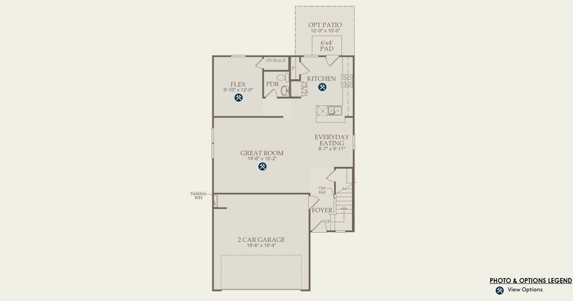 2D floor plan layout for the Harris by Pulte Homes in Wimberly, Angier, NC (Image 6).