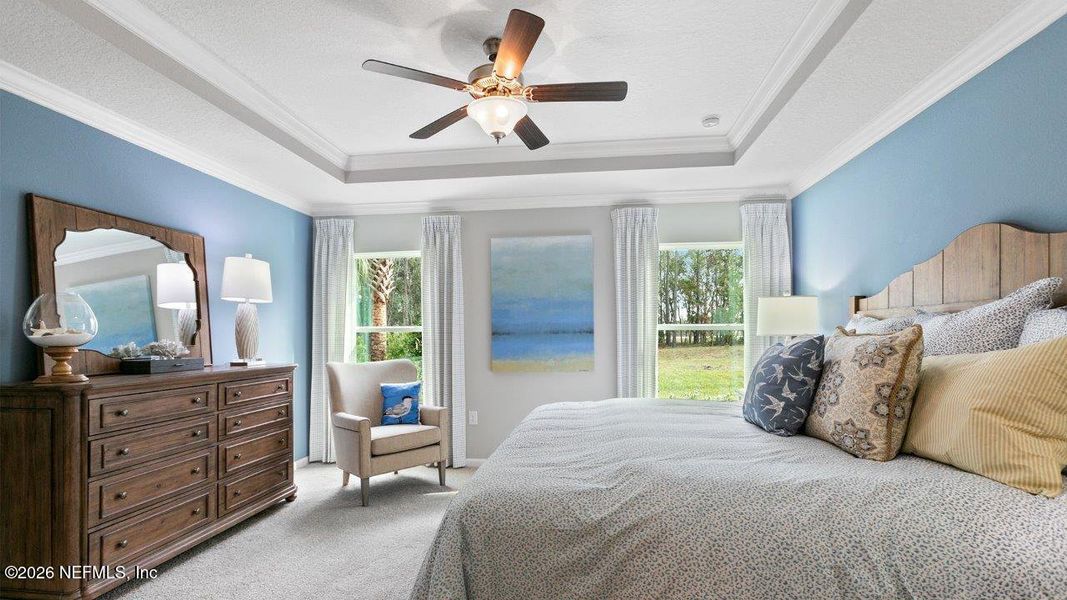 Furnished interior view inside a new home in Sawmill Branch, Palm Coast (Image 19). Furnished interior view inside a new home in Sawmill Branch, Palm Coast (Image 19).