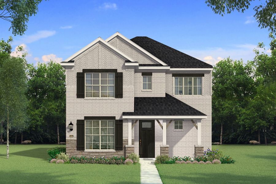 Representative exterior photo of a completed home built from the Trinity by Mattamy Homes in Bayside, Rowlett, TX (Image 2).