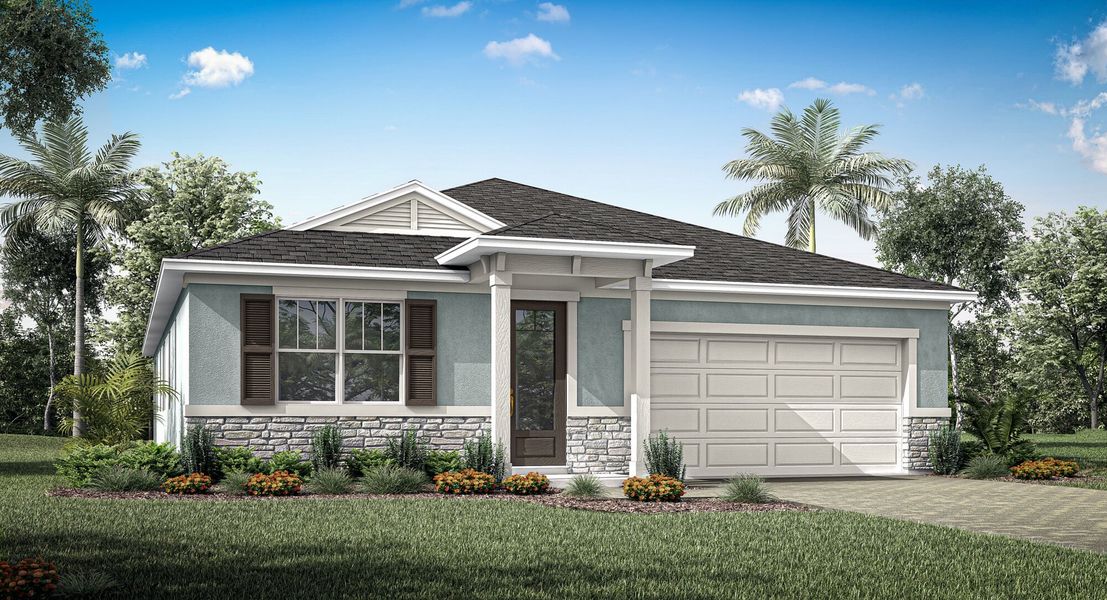 Representative exterior photo of a completed home built from the Pinnacle by Mattamy Homes in Meridian Parks, Orlando, FL (Image 1). Representative exterior photo of a completed home built from the Pinnacle by Mattamy Homes in Meridian Parks, Orlando, FL (Image 1).