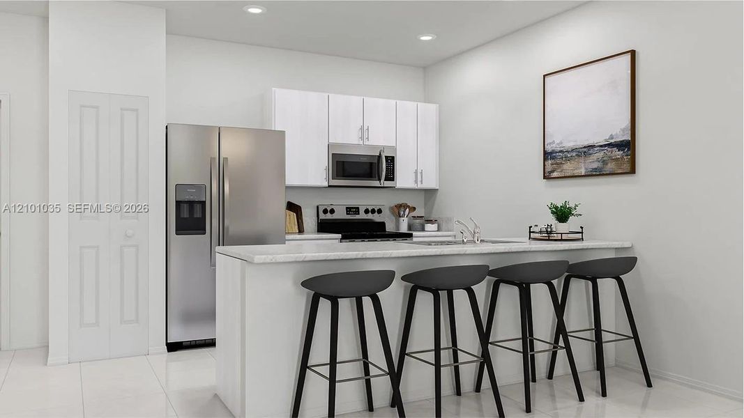 Furnished interior view inside a new home in Solstice, Miami (Image 2).