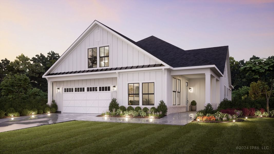 Representative exterior photo of a completed home built from the Verona by Perfection Builders in The Courtyards at Cornerstone, Andover, KS (Image 6).