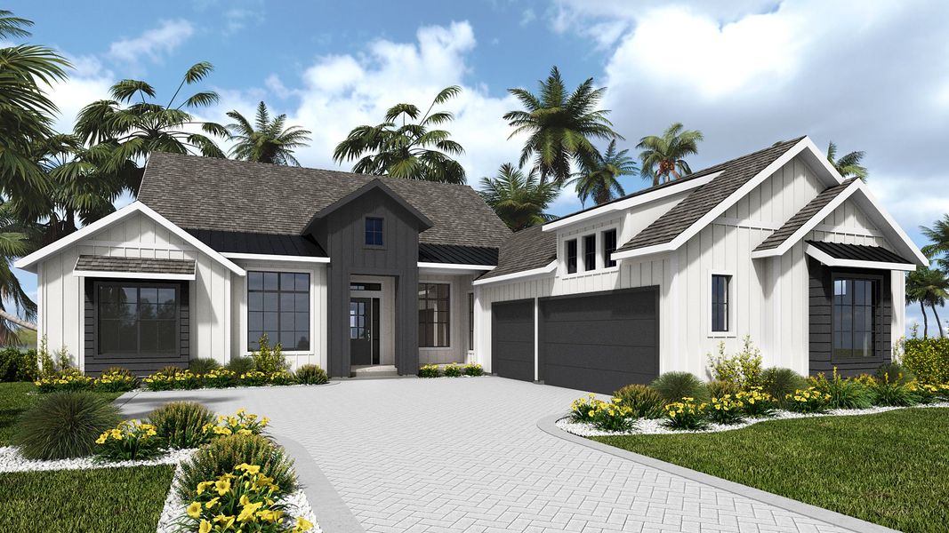 Representative exterior photo of a completed home built from the 3368F by Perry Homes in Star Farms at Lakewood Ranch, Bradenton, FL (Image 17).