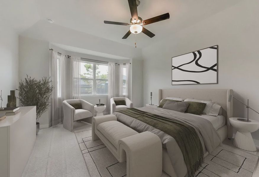 Plan 3019 primary bed - staged - 9 of 15 Plan 3019 primary bed - staged - 9 of 15