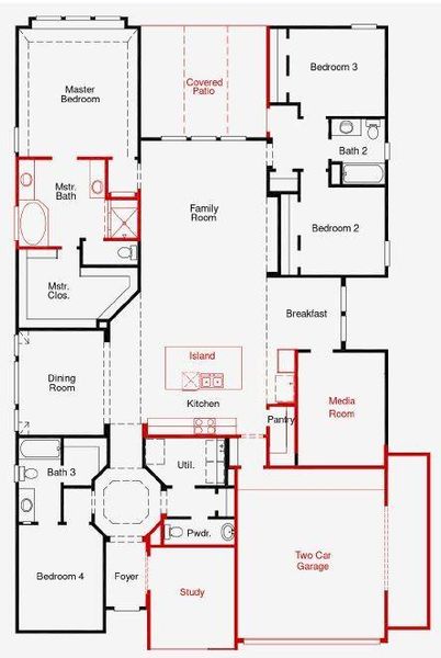 2D floor plan layout of this home in The Meadows at Imperial Oaks, Spring, TX (Image 2). 2D floor plan layout of this home in The Meadows at Imperial Oaks, Spring, TX (Image 2).