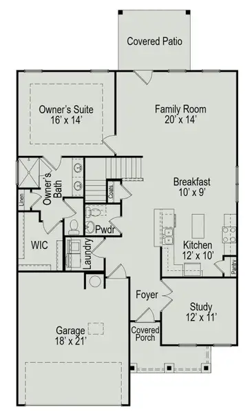 2D floor plan layout of this home in Enclave at Willis 50's, Willis, TX (Image 2).
