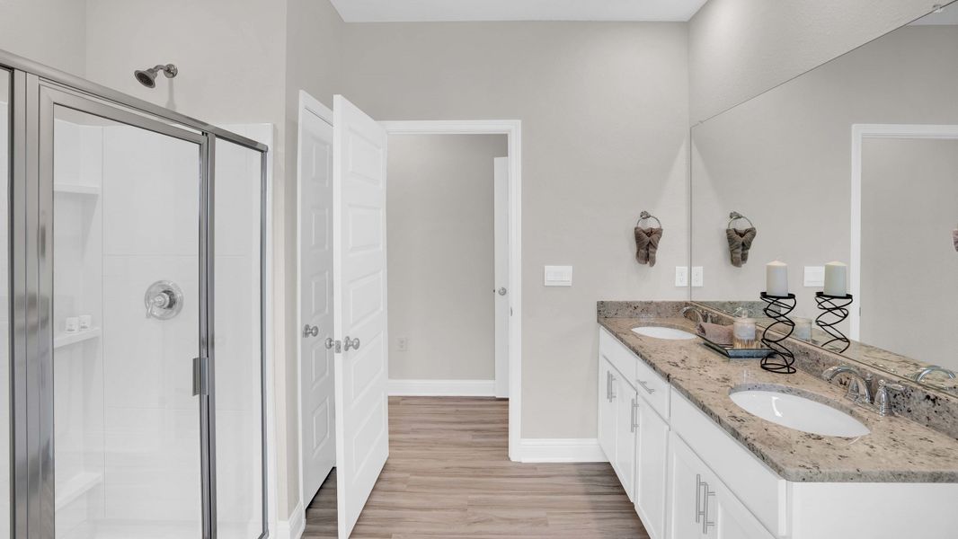 Representative furnished interior of a home built from the Jasmine by D.R. Horton in Palm Ridge, Guyton (Image 32). Representative furnished interior of a home built from the Jasmine by D.R. Horton in Palm Ridge, Guyton (Image 32).