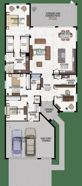 2D floor plan layout of this home in , Port St. Lucie, FL (Image 4).