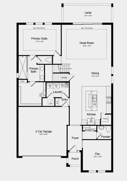 2D floor plan layout for the Rockport by Taylor Morrison in Windward Preserve, Cocoa, FL (Image 3).