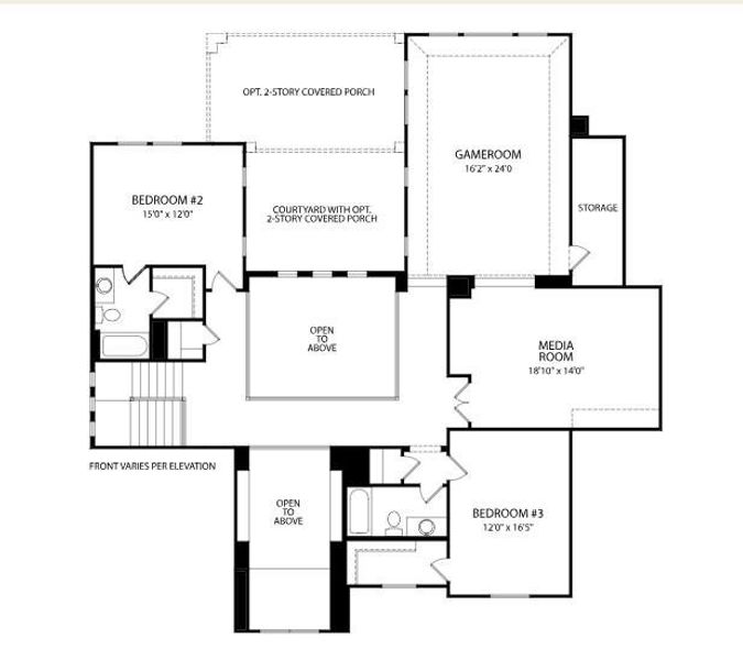 2D floor plan layout of this home in Hilltop Ranch, Leander, TX (Image 6).