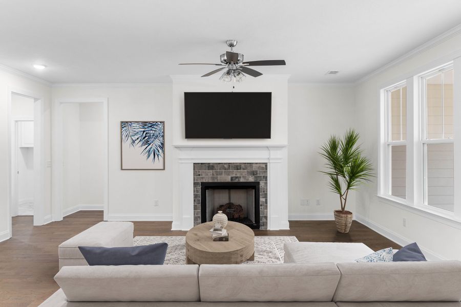Living Room | 915 Lillian Park Drive, The Nottaway Plan by Ivey Homes