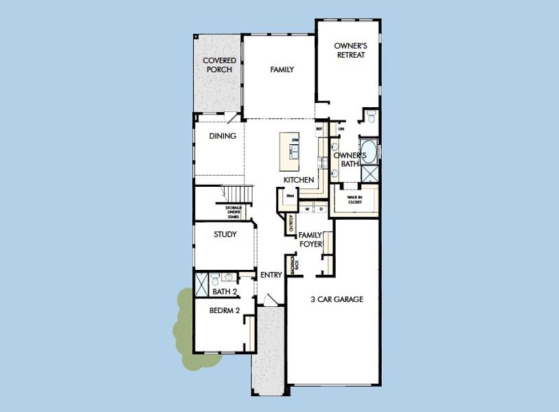 2D floor plan layout for the The Lavender by David Weekley Homes in Headwaters 50' - Executive Series, Dripping Springs, TX (Image 4).