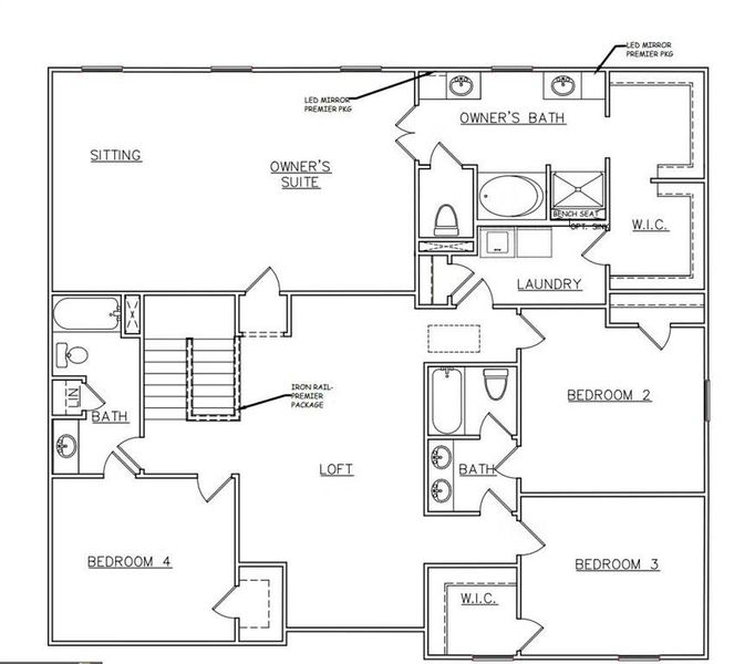 2D floor plan layout of this home in Honey Creek, Conyers, GA (Image 6).