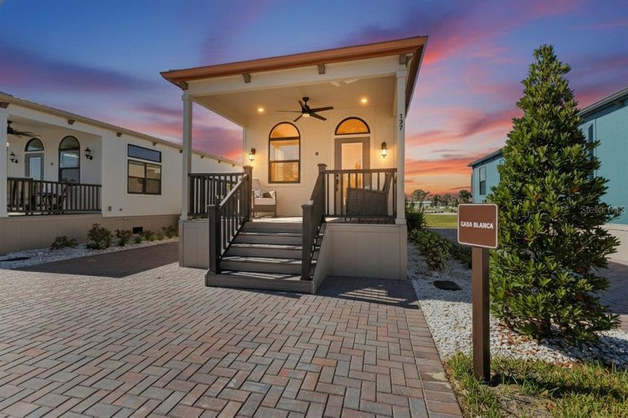 Exterior details and patio area of a home in , North Port (Image 26).