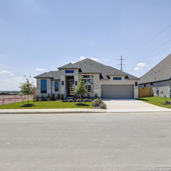 Front exterior of a new home in Haby Hill 60', San Antonio, TX, highlighting curb appeal (Image 2).
