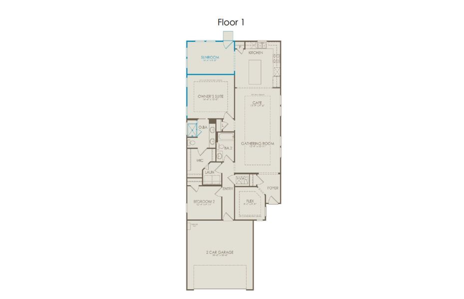 2D floor plan layout of this home in Del Webb at Legacy Hills, Celina, TX (Image 4).