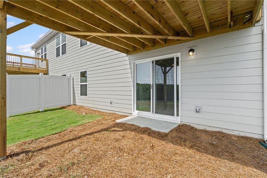 Exterior details and patio area of a home in Villas at Gold Creek, Dawsonville (Image 16).