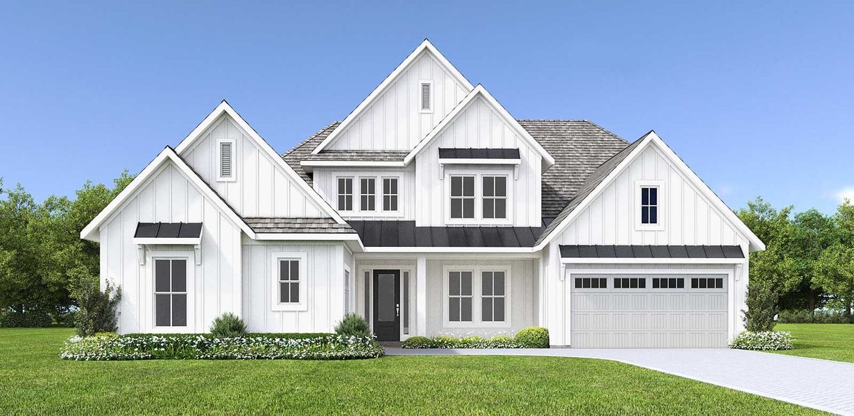 Representative exterior photo of a completed home built from the Kasie - Hidden Creek by MasterCraft Builder Group in SilverLeaf, St. Augustine, FL (Image 22).