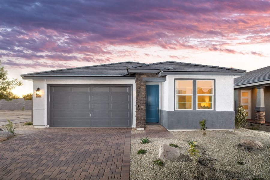 Representative exterior photo of a completed home built from the Shiloh by Beazer Homes in Highpointe at Northpointe, Peoria, AZ (Image 26).