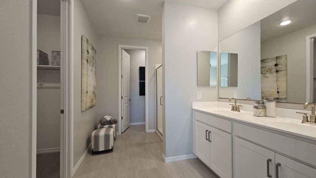 Primary bathroom - Model Home - Furniture not included