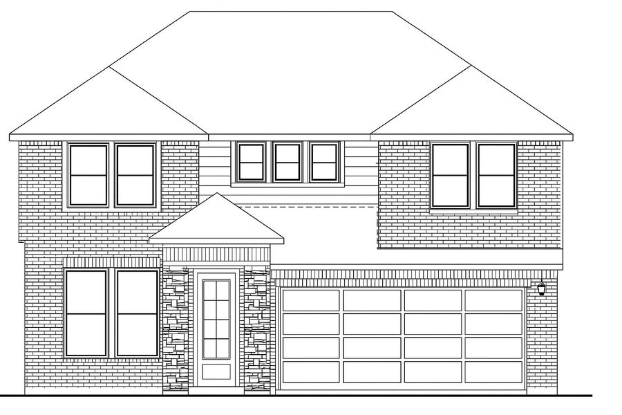 Representative rendering of the exterior for the Meridian Ii by Beazer Homes (Image 1).