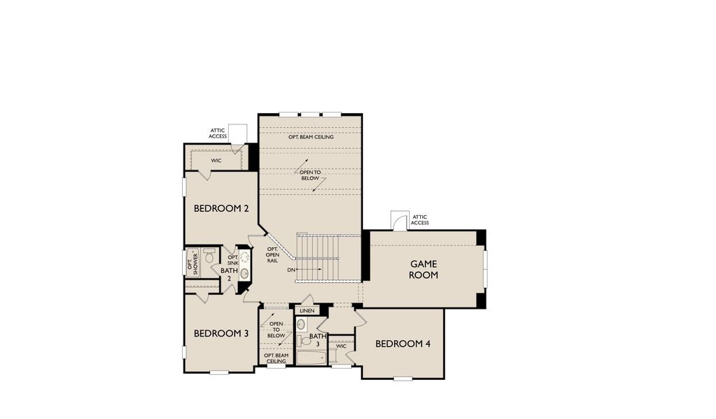 2D floor plan layout for the Hawthorne by Ashton Woods in The Trails at Carmel, Pflugerville, TX (Image 4).
