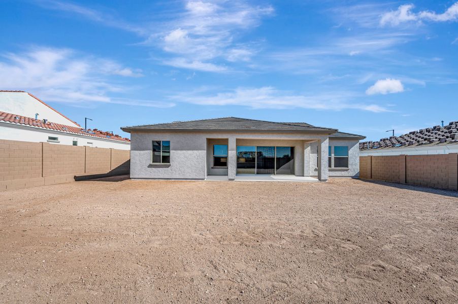 Exterior details and patio area of a home in Canyon Views – 70’ Sunrise Series, Litchfield Park (Image 3).