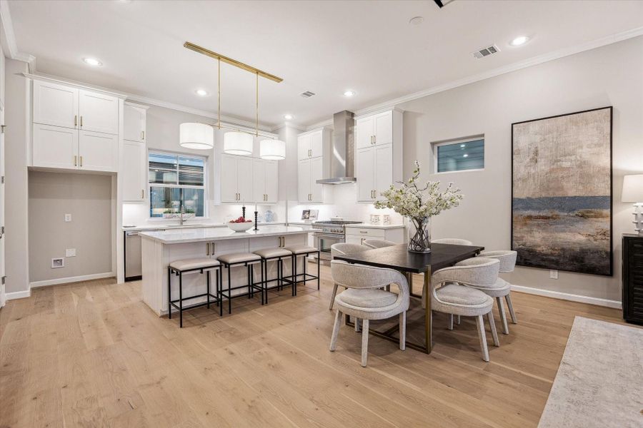 Dining area overlooking the kitchen.