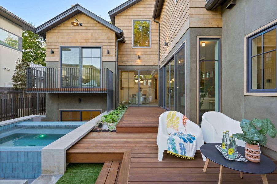 Exterior details and patio area of a home in , Austin (Image 27). Exterior details and patio area of a home in , Austin (Image 27).