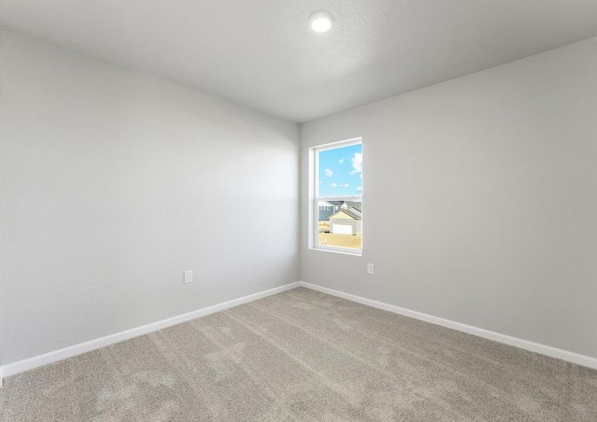 The secondary bedroom has carpet.