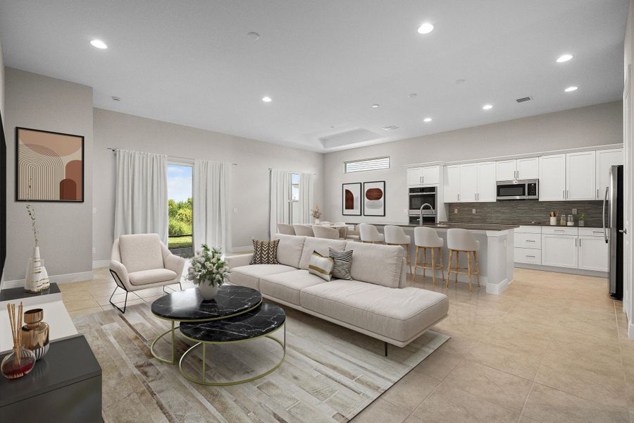 Great Room Virtually Stage | 12507 SW Sunrise Terrace:Great Room Virtually Stage | 12507 SW Sunrise Terrace