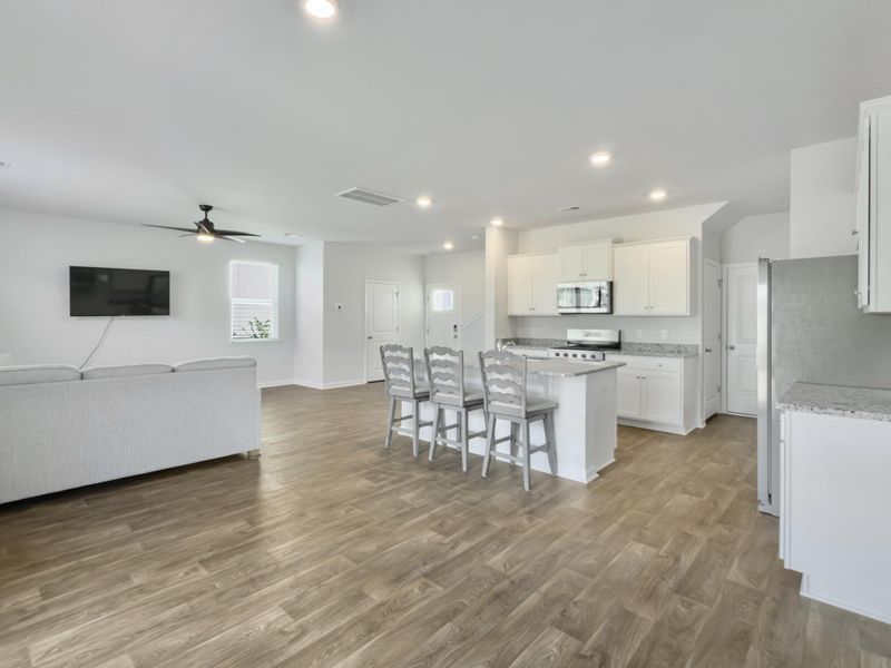 Furnished interior view inside a new home in Pine Hills at Cane Bay, Summerville (Image 6). Furnished interior view inside a new home in Pine Hills at Cane Bay, Summerville (Image 6).