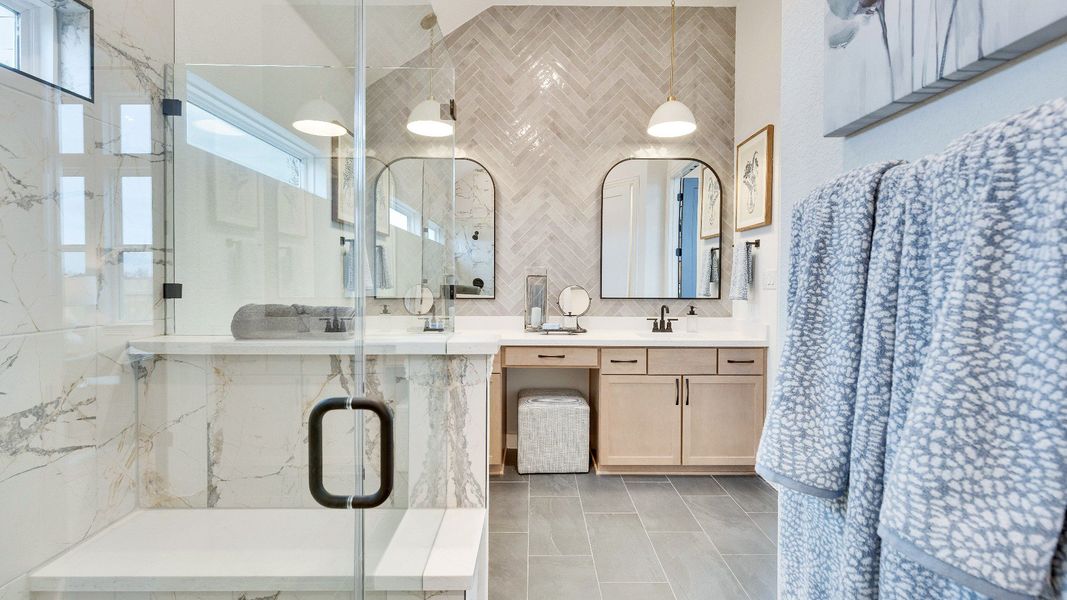 Representative furnished interior of a home built from the Juniper by DRB Homes in Whisper South, San Marcos (Image 44).