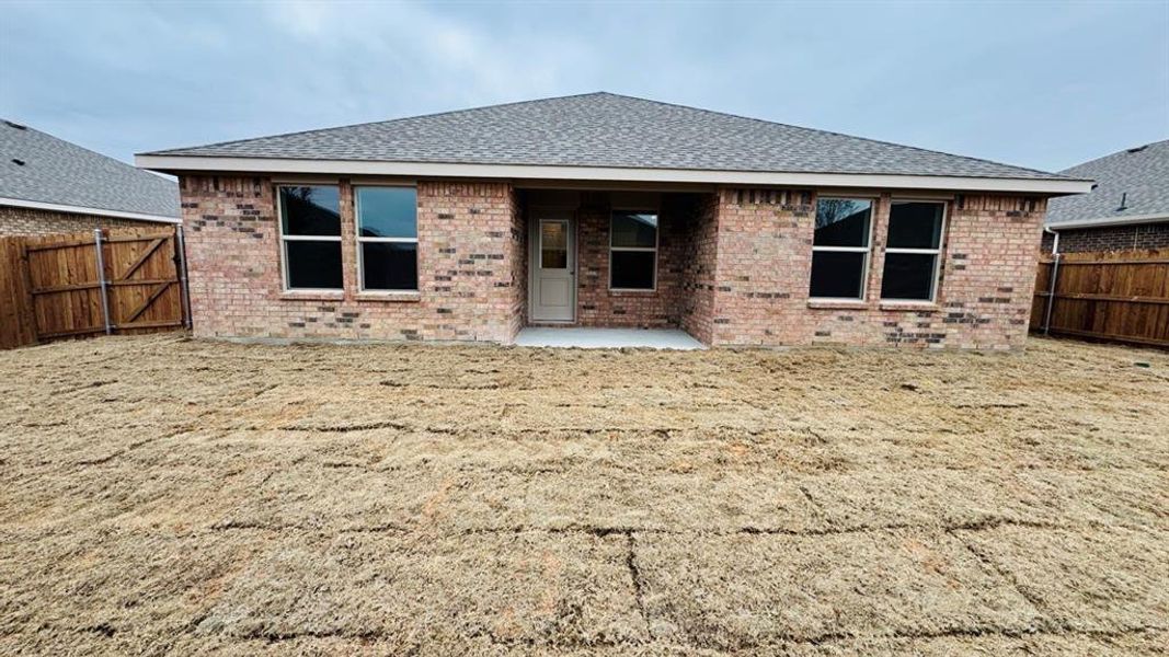 Rear Elevation & covered back Patio