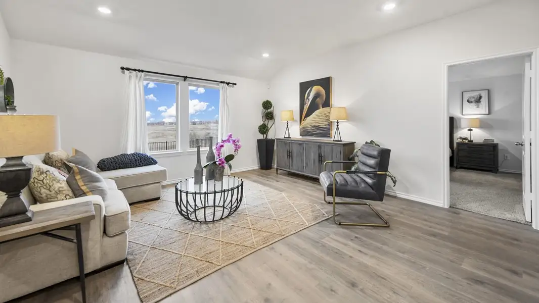 Furnished interior view inside a new home in Whitewing Trails, Princeton (Image 4).
