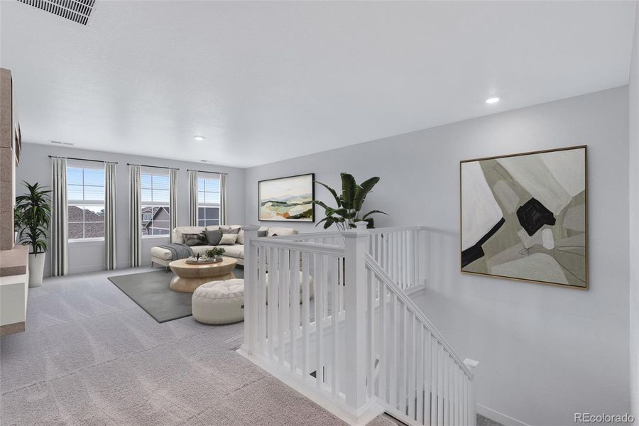 Furnished interior view inside a new home in Vantage, Berthoud (Image 15). Furnished interior view inside a new home in Vantage, Berthoud (Image 15).